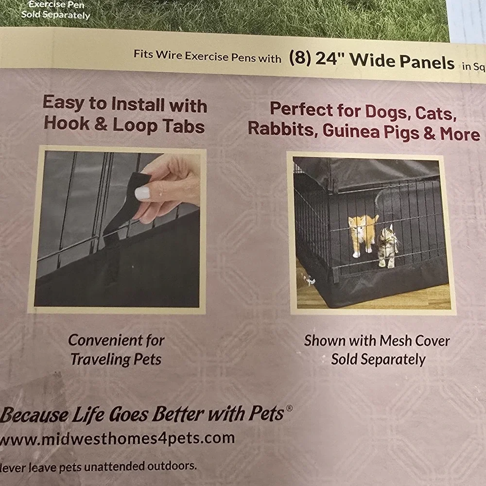 Midwest Square Bottom Canvas Pad Fits 24 Inch (8) Panels Exercise Pen‎ #540-SQB